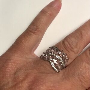 Kunzite Stamped 925 Sterling Silver Ring